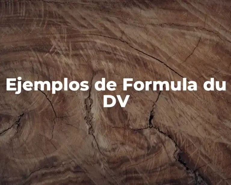 Ejemplos de Formula du DV