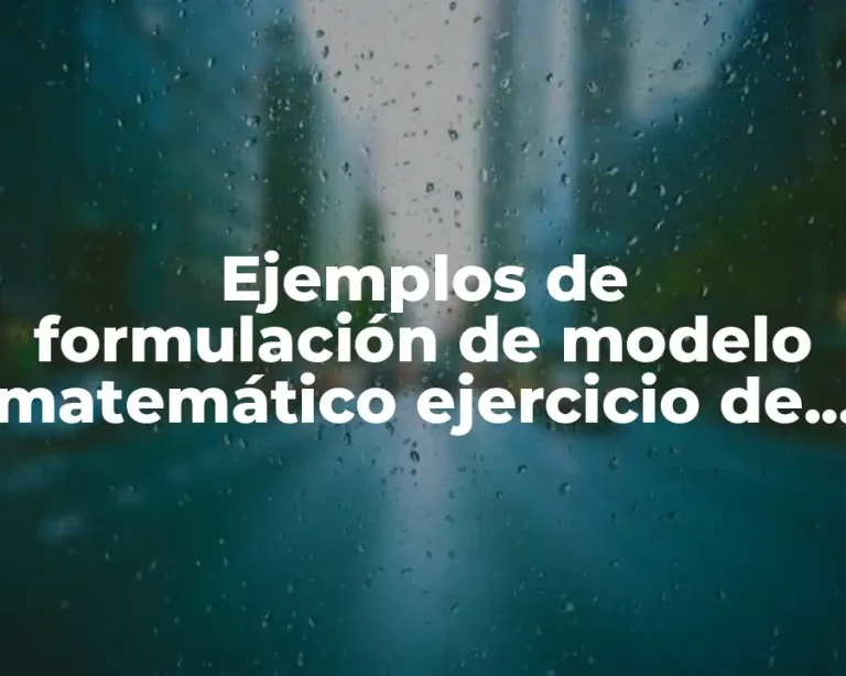 Ejemplos de formulación de modelo matemático ejercicio de planificación finales y Significado