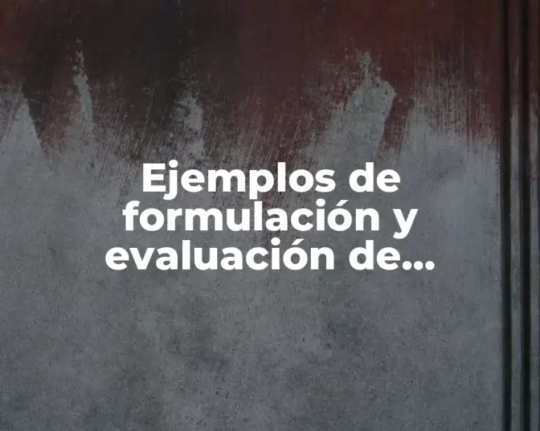 Ejemplos de formulación y evaluación de proyectos y Significado