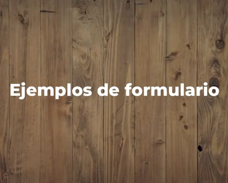 Ejemplos de formulario