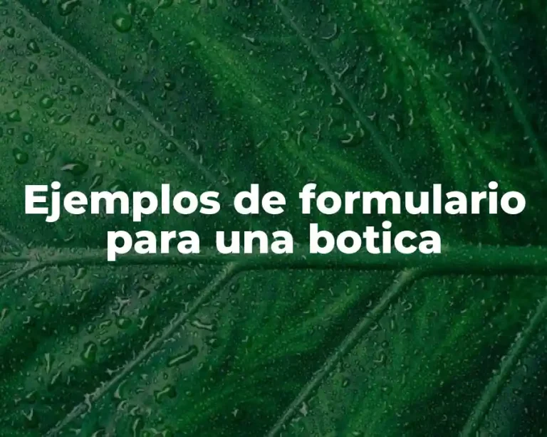 Ejemplos de formulario para una botica