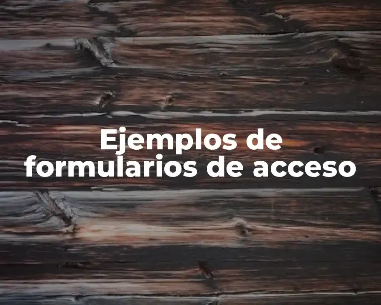 Ejemplos de formularios de acceso