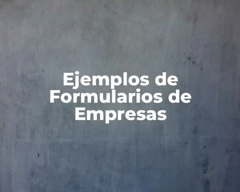 Ejemplos de Formularios de Empresas