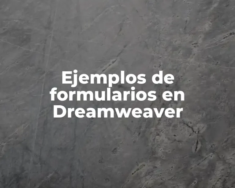 Ejemplos de formularios en Dreamweaver