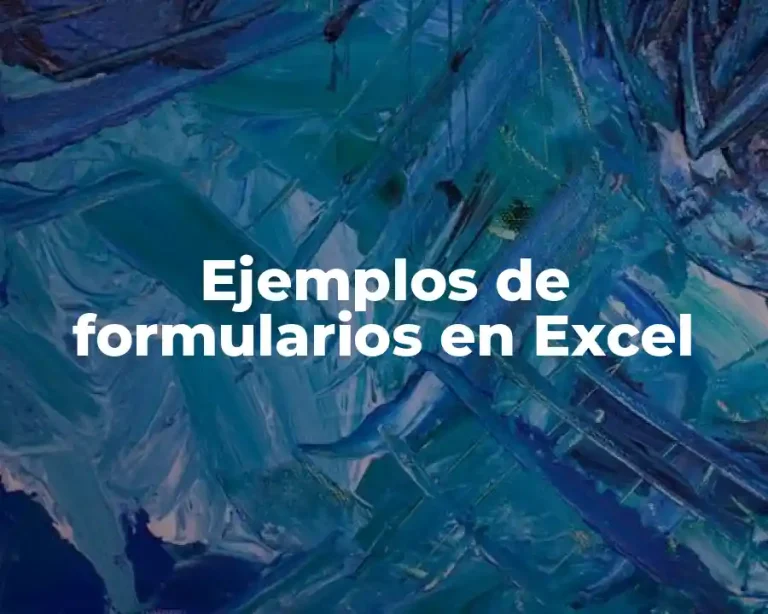 Ejemplos de formularios en Excel