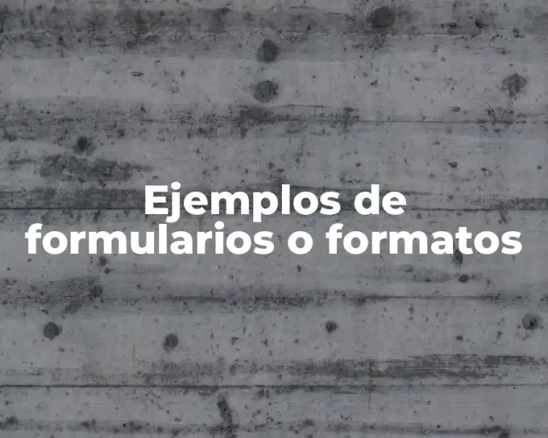 Ejemplos de formularios o formatos
