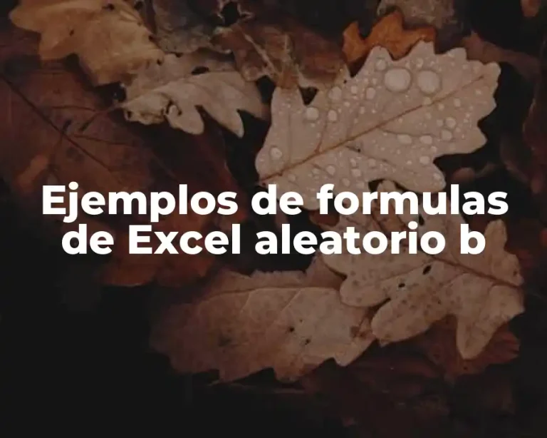 Ejemplos de formulas de Excel aleatorio b