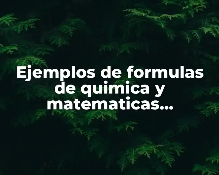 Ejemplos de formulas de quimica y matematicas alicnadolas en Excel y Significado