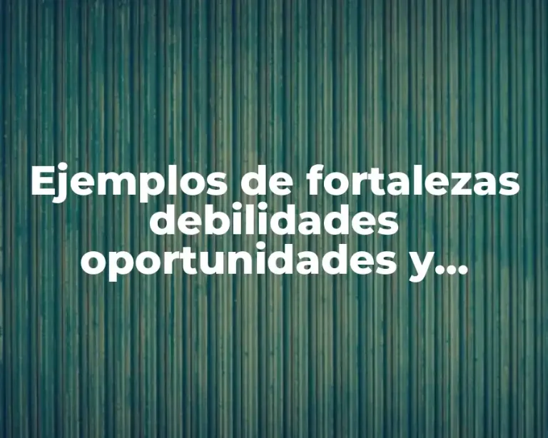 Ejemplos de fortalezas debilidades oportunidades y amenazas de una empresa