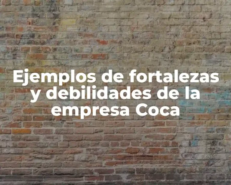 Ejemplos de fortalezas y debilidades de la empresa Coca
