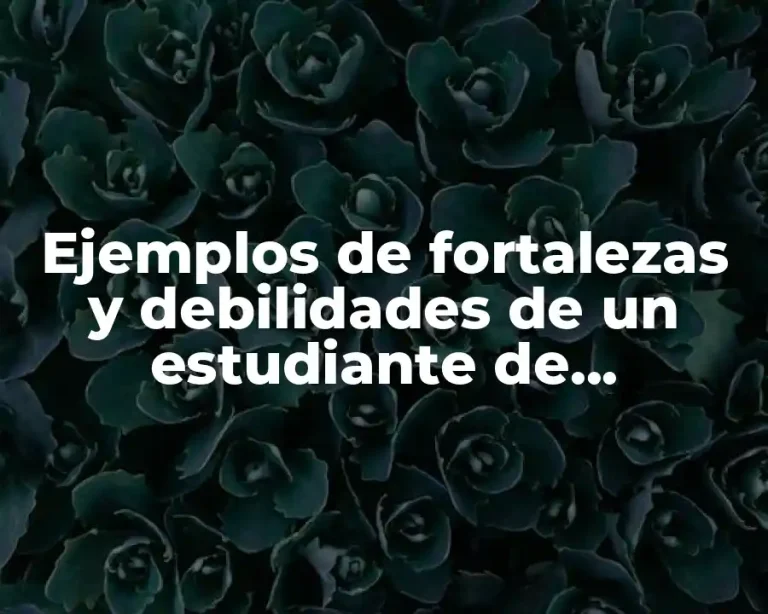 Ejemplos de fortalezas y debilidades de un estudiante de secundaria y Significado