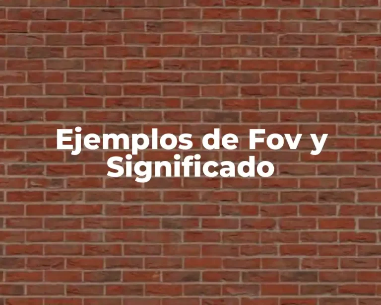 Ejemplos de Fov y Significado