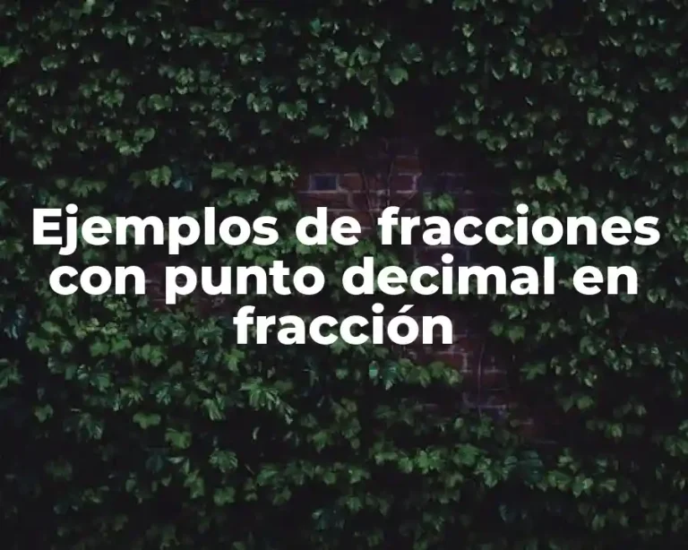 Ejemplos de fracciones con punto decimal en fracción