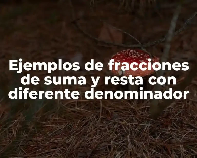 Ejemplos de fracciones de suma y resta con diferente denominador