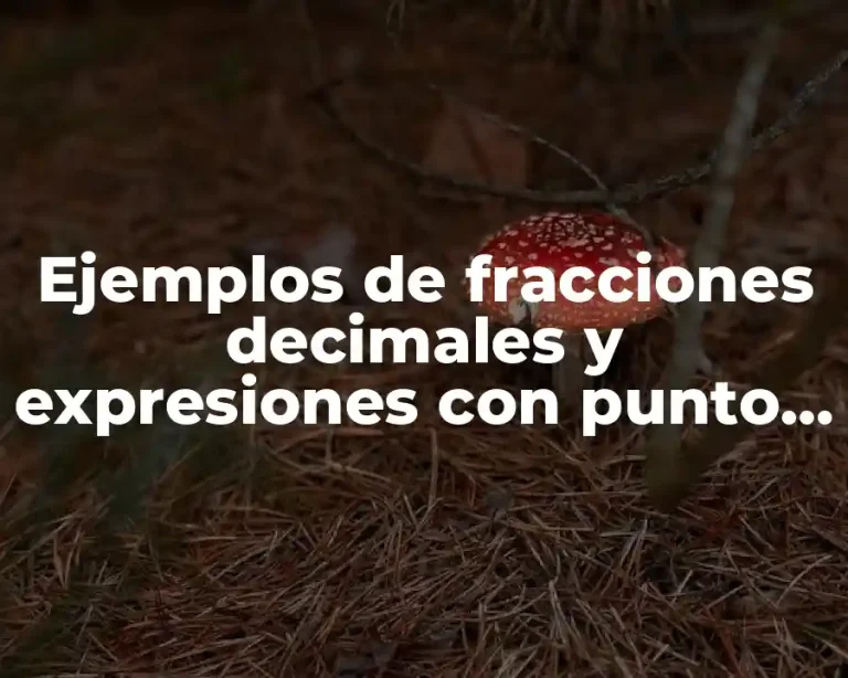 Ejemplos de fracciones decimales y expresiones con punto decimal