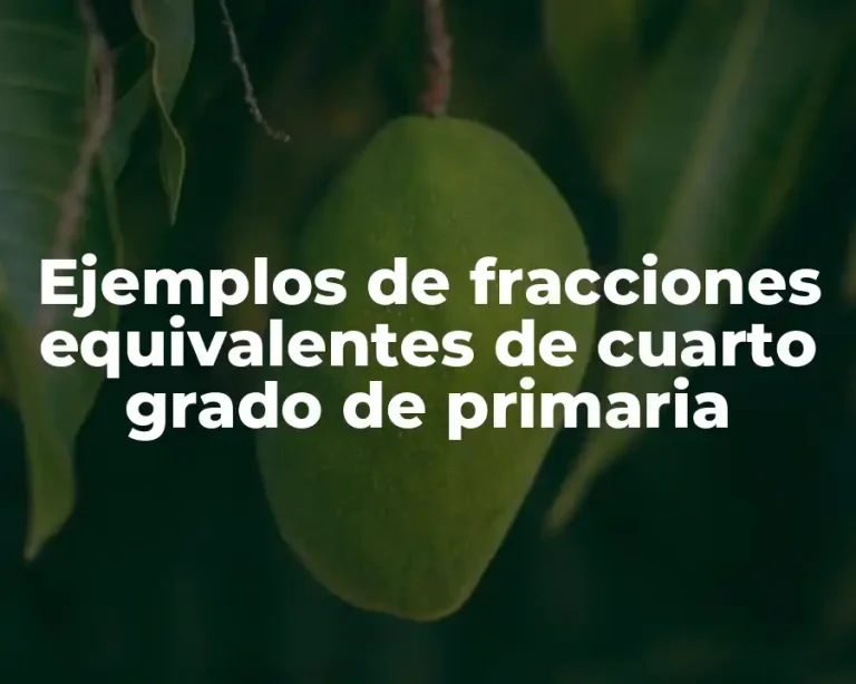 Ejemplos de fracciones equivalentes de cuarto grado de primaria