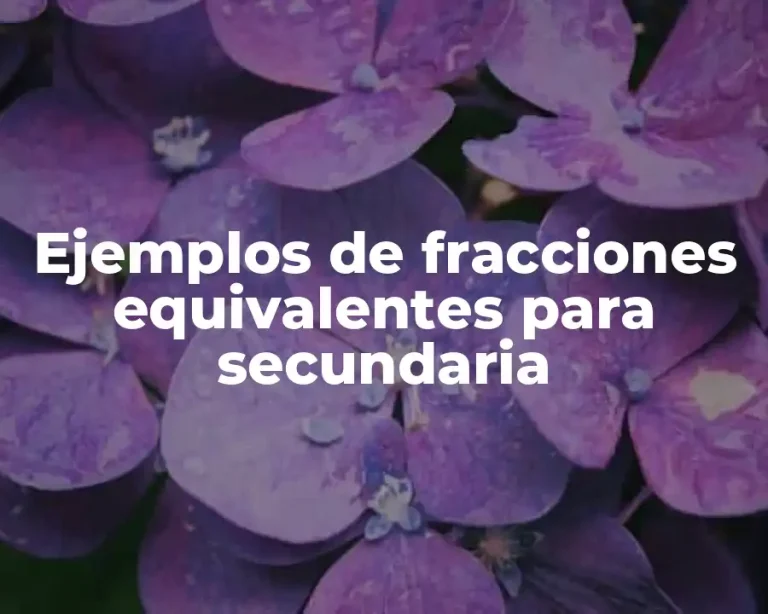 Ejemplos de fracciones equivalentes para secundaria
