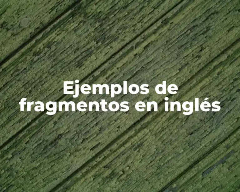 Ejemplos de fragmentos en inglés