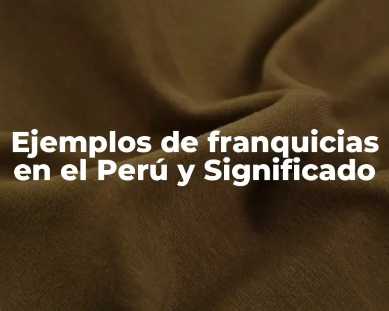 Ejemplos de franquicias en el Perú y Significado