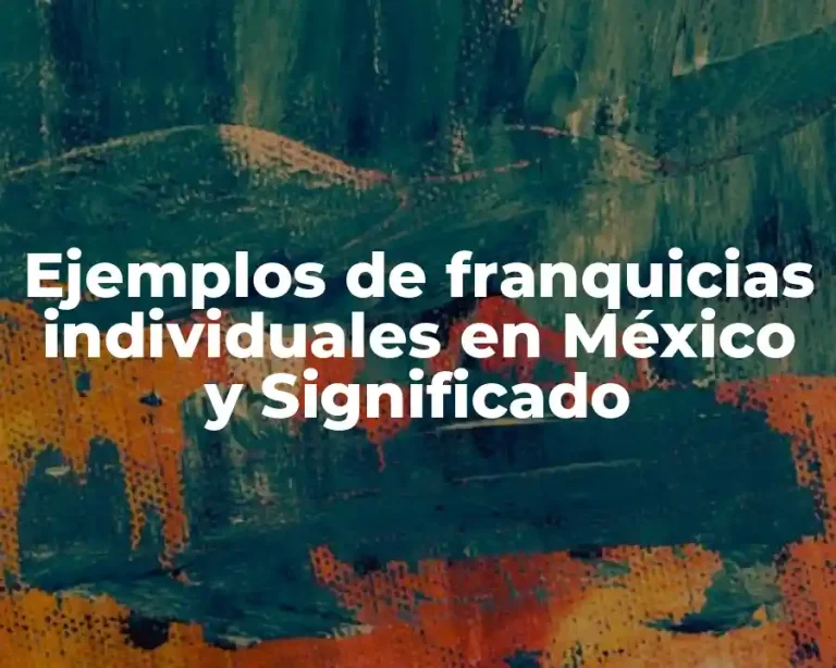 Ejemplos de franquicias individuales en México y Significado