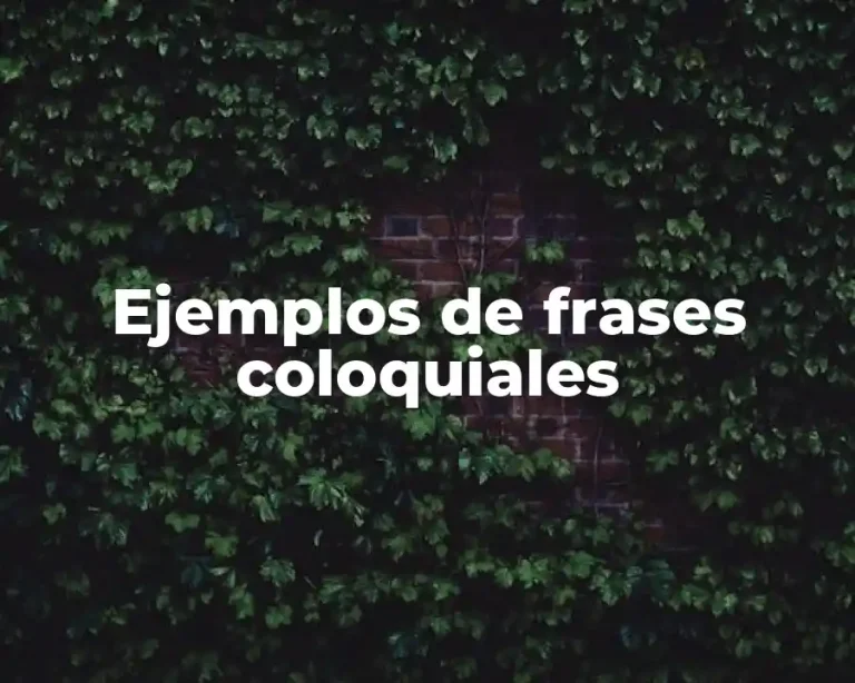 Ejemplos de frases coloquiales