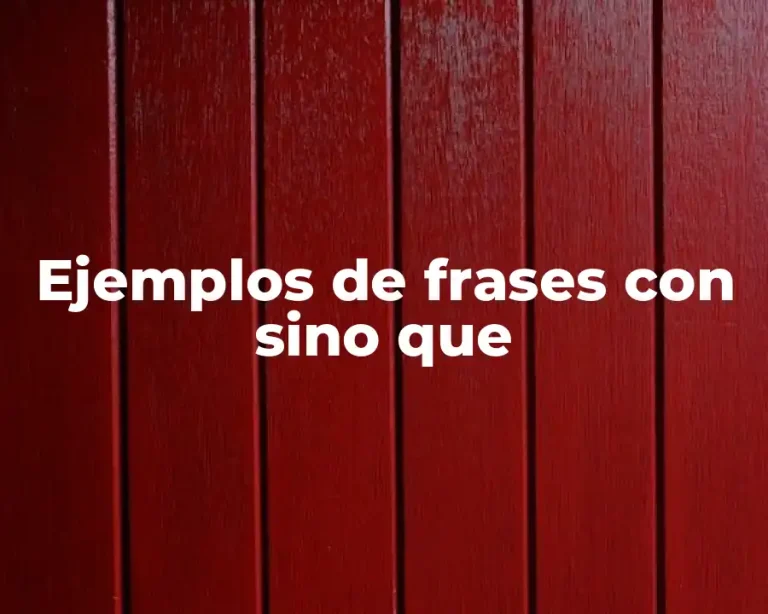 Ejemplos de frases con sino que