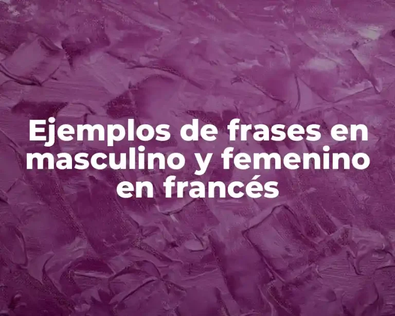 Ejemplos de frases en masculino y femenino en francés