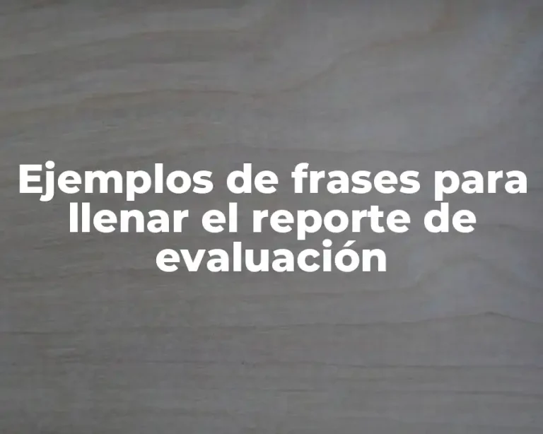 Ejemplos de frases para llenar el reporte de evaluación