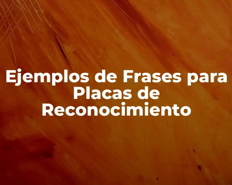 Ejemplos de Frases para Placas de Reconocimiento