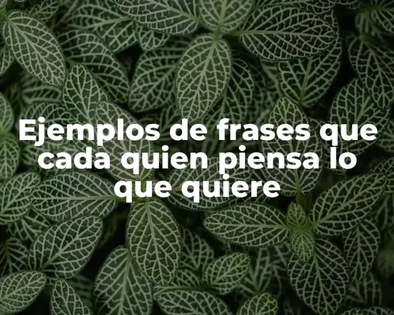 Ejemplos de frases que cada quien piensa lo que quiere