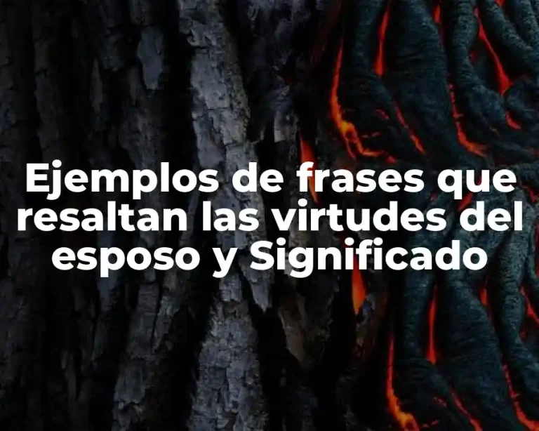 Ejemplos de frases que resaltan las virtudes del esposo y Significado