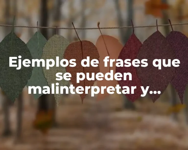 Ejemplos de frases que se pueden malinterpretar y Significado