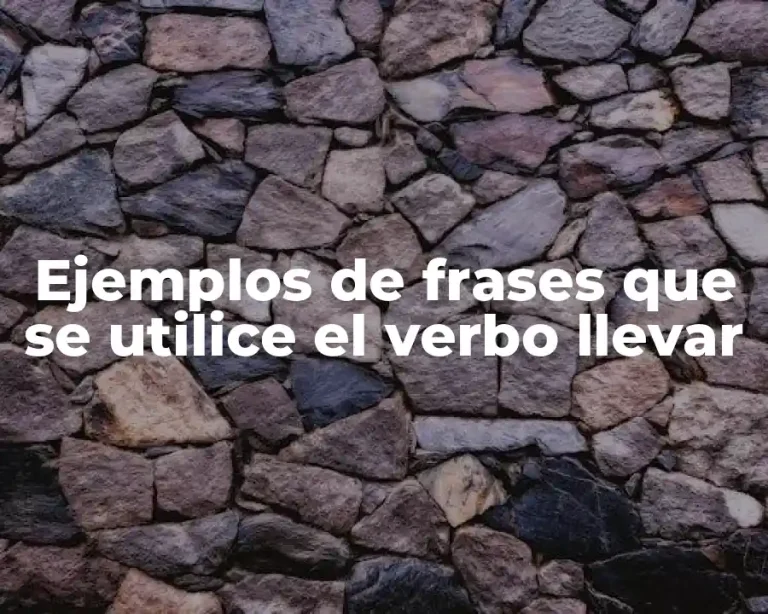 Ejemplos de frases que se utilice el verbo llevar