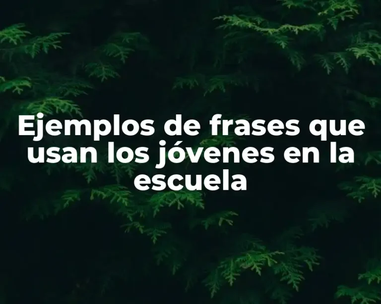Ejemplos de frases que usan los jóvenes en la escuela