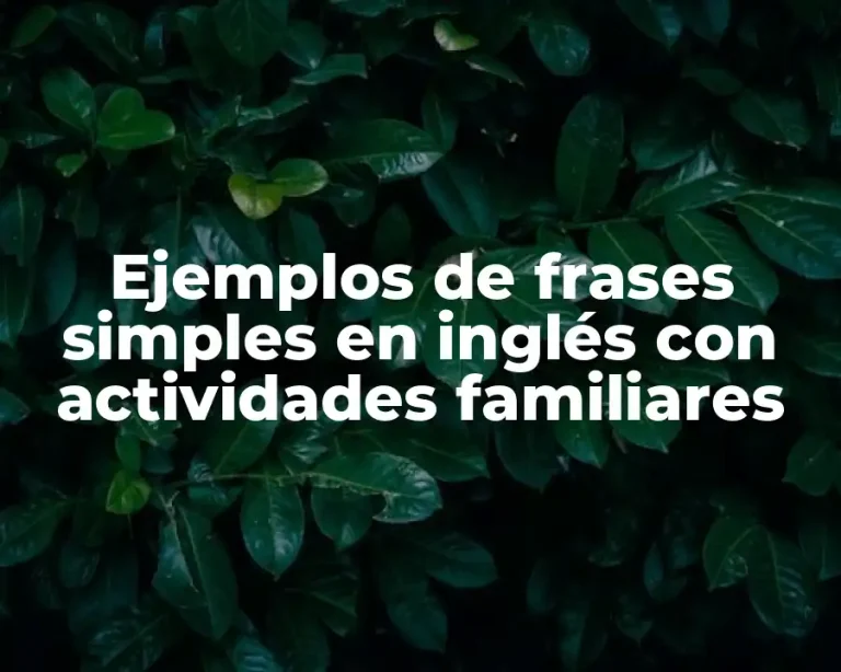 Ejemplos de frases simples en inglés con actividades familiares