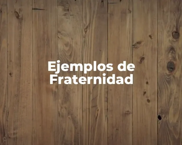 Ejemplos de Fraternidad