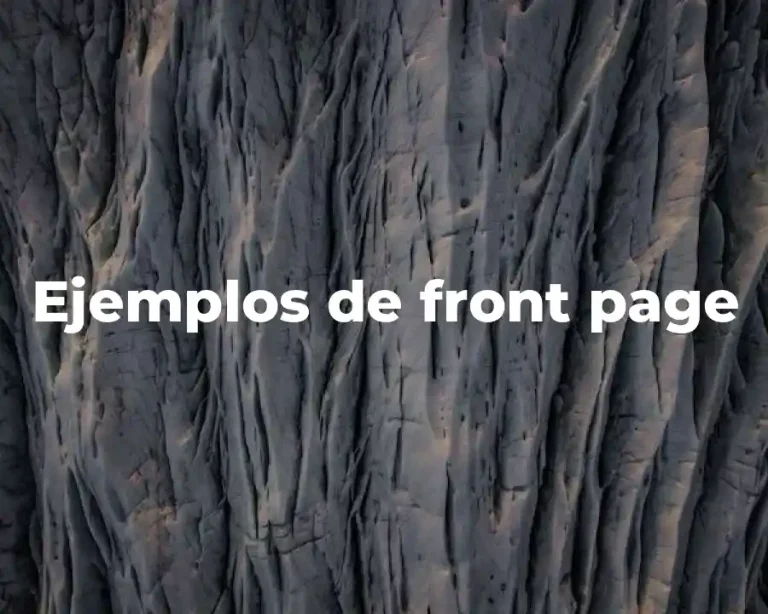 Ejemplos de front page