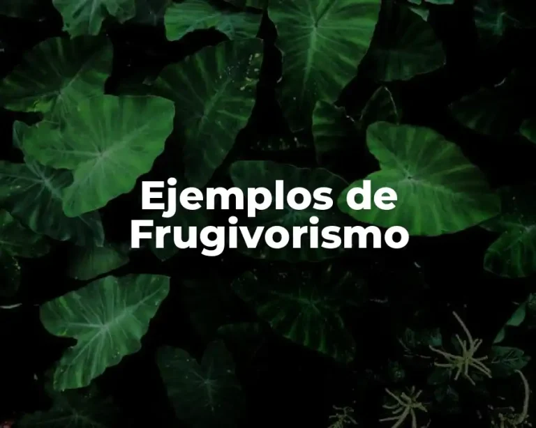 Ejemplos de Frugivorismo