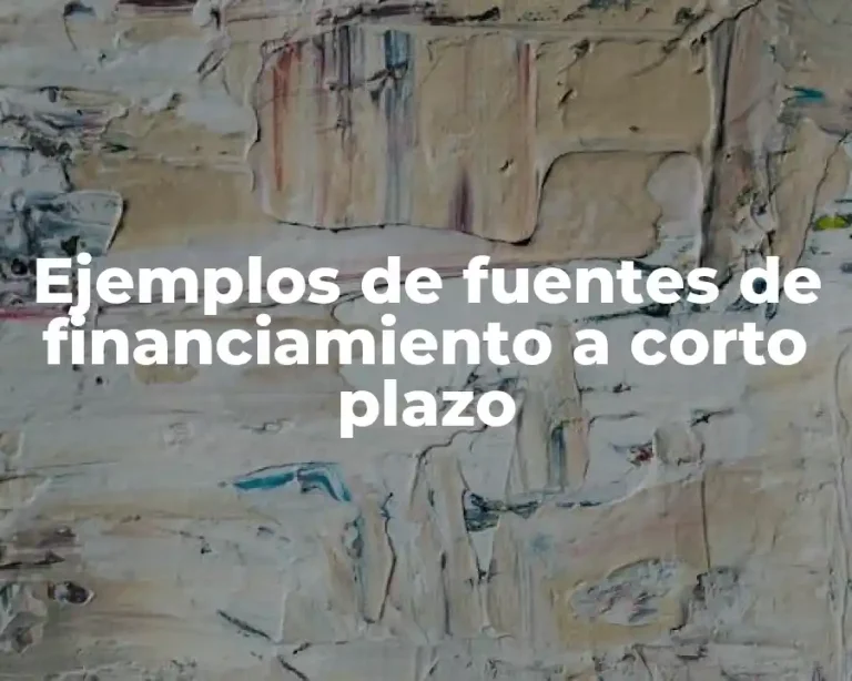 Ejemplos de fuentes de financiamiento a corto plazo