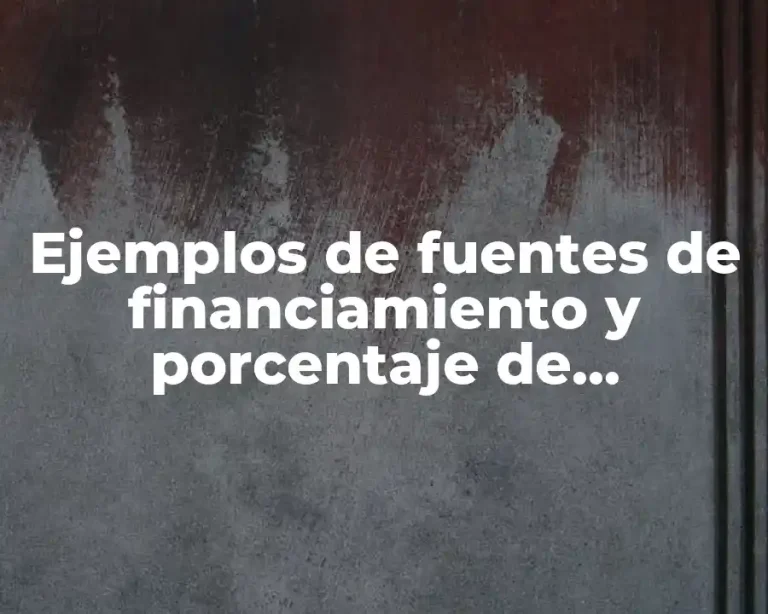 Ejemplos de fuentes de financiamiento y porcentaje de participación