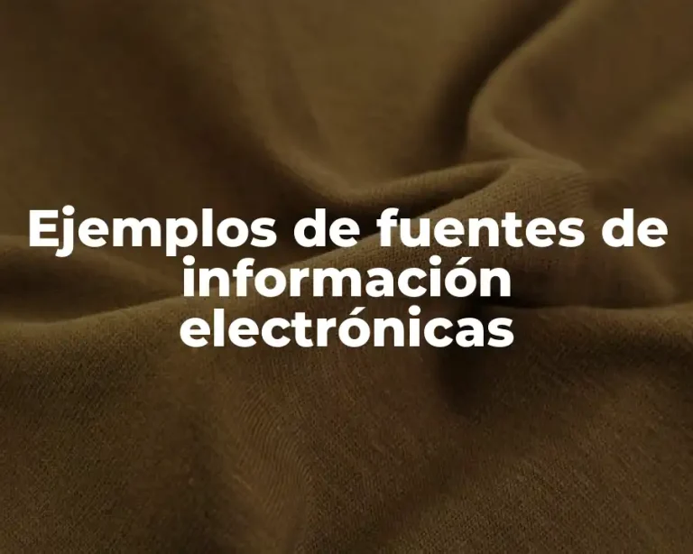 Ejemplos de fuentes de información electrónicas