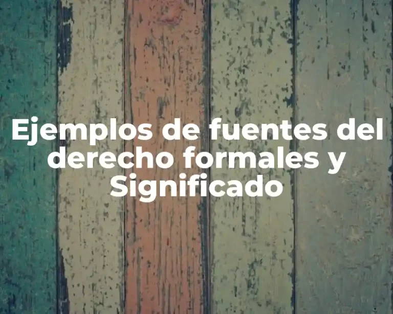 Ejemplos de fuentes del derecho formales y Significado
