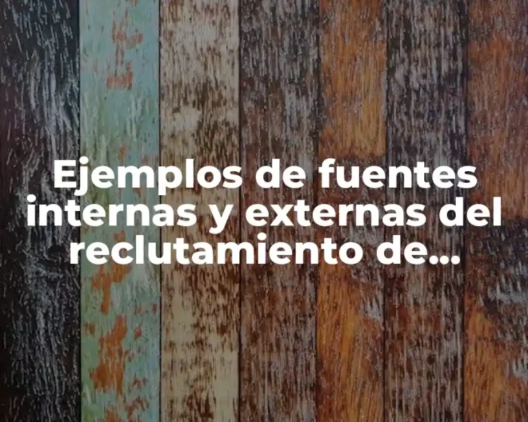 Ejemplos de fuentes internas y externas del reclutamiento de personal
