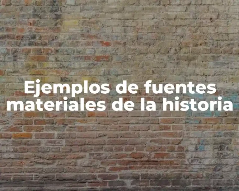 Ejemplos de fuentes materiales de la historia