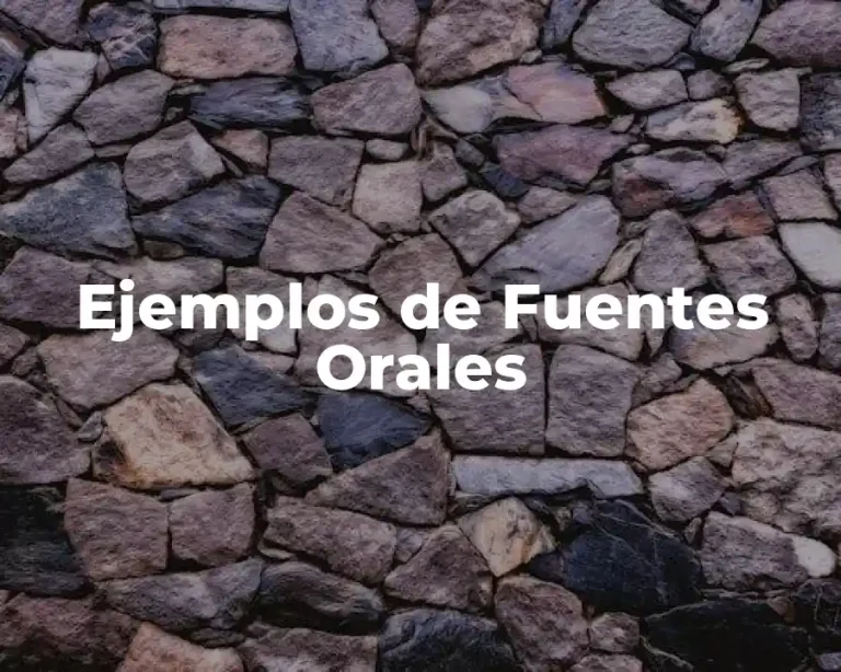 Ejemplos de Fuentes Orales