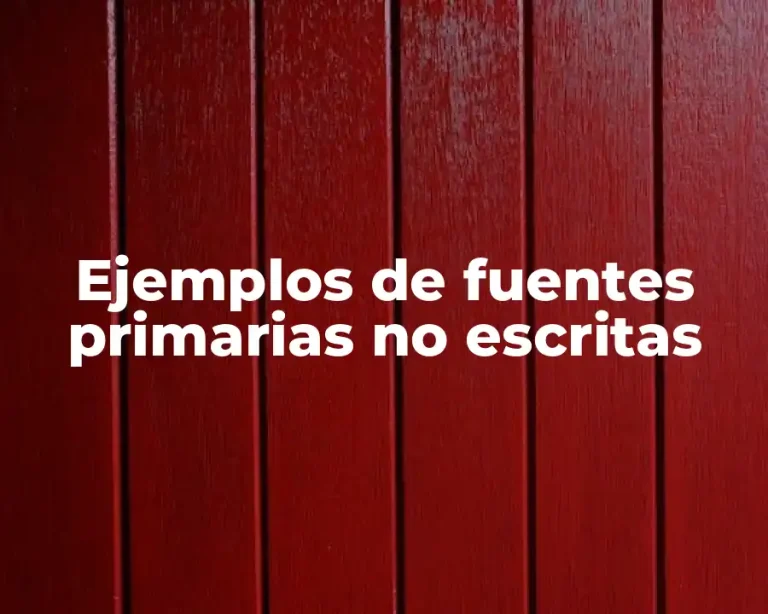 Ejemplos de fuentes primarias no escritas