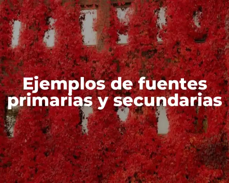 Ejemplos de fuentes primarias y secundarias