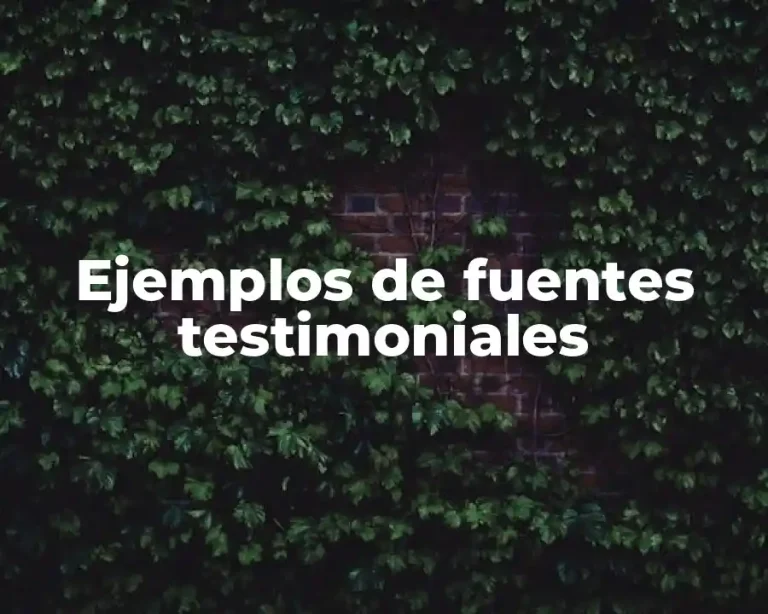 Ejemplos de fuentes testimoniales