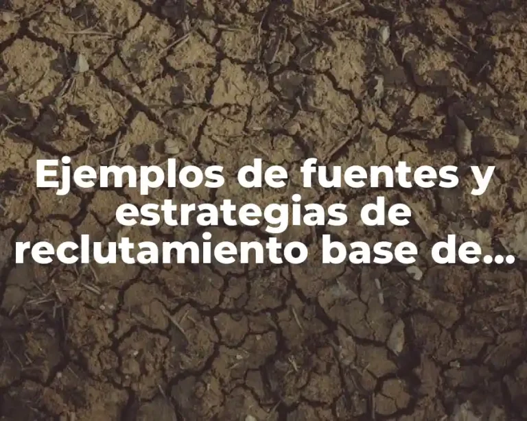 Ejemplos de fuentes y estrategias de reclutamiento base de datos y Significado
