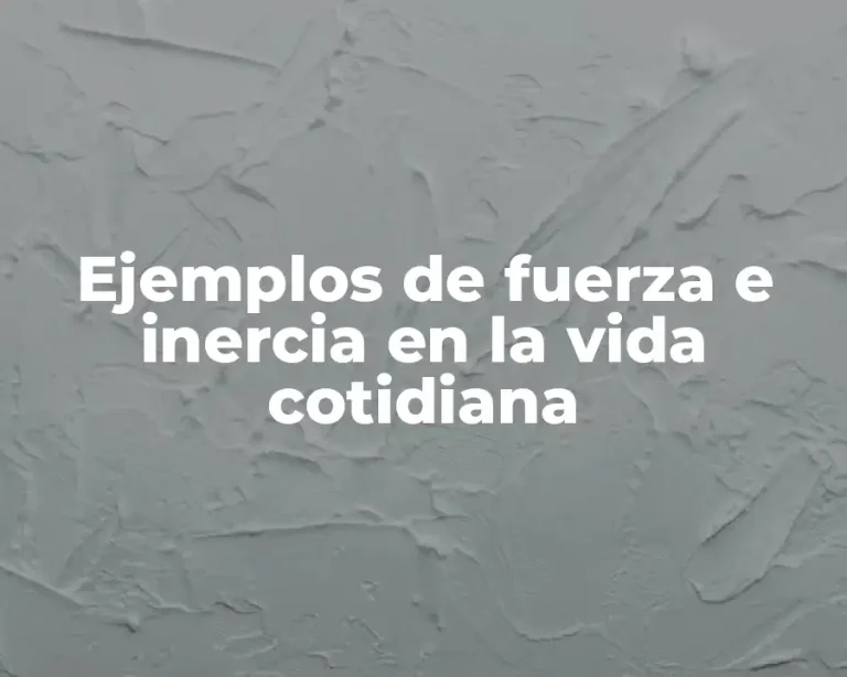 Ejemplos de fuerza e inercia en la vida cotidiana